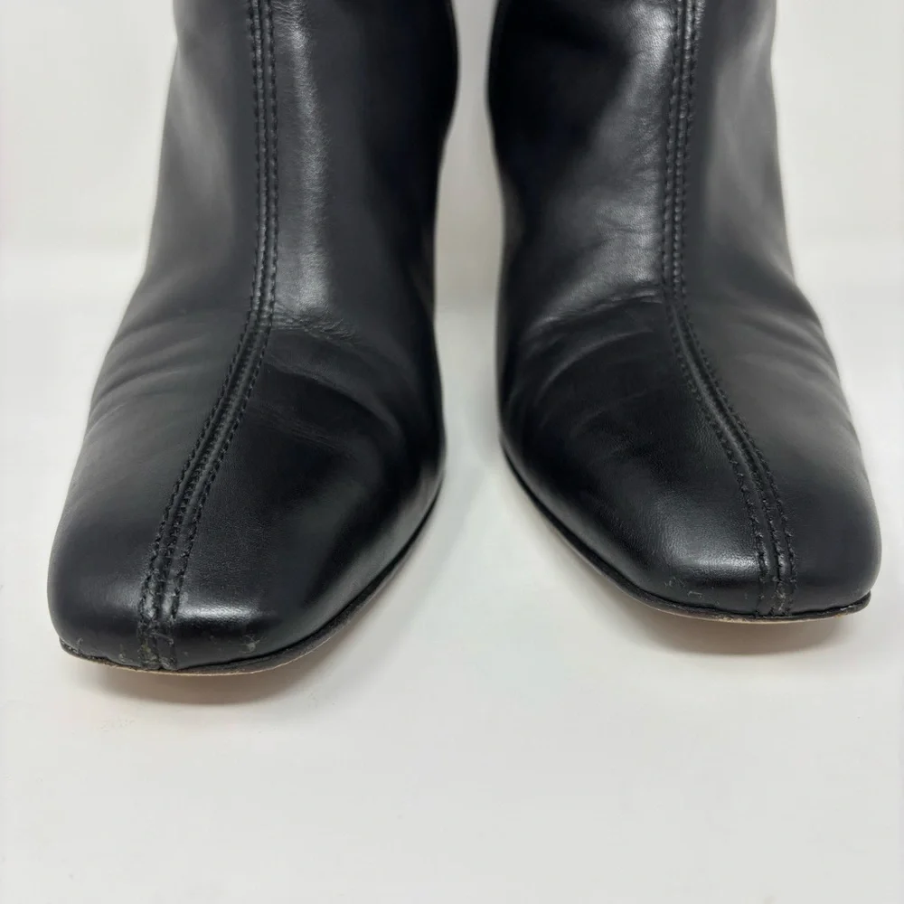 Gucci by Tom Ford GG Logo Black Leather Knee High Boots Size 8.5 Vintage - Picture 4 of 16